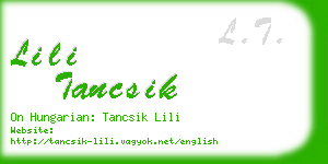 lili tancsik business card